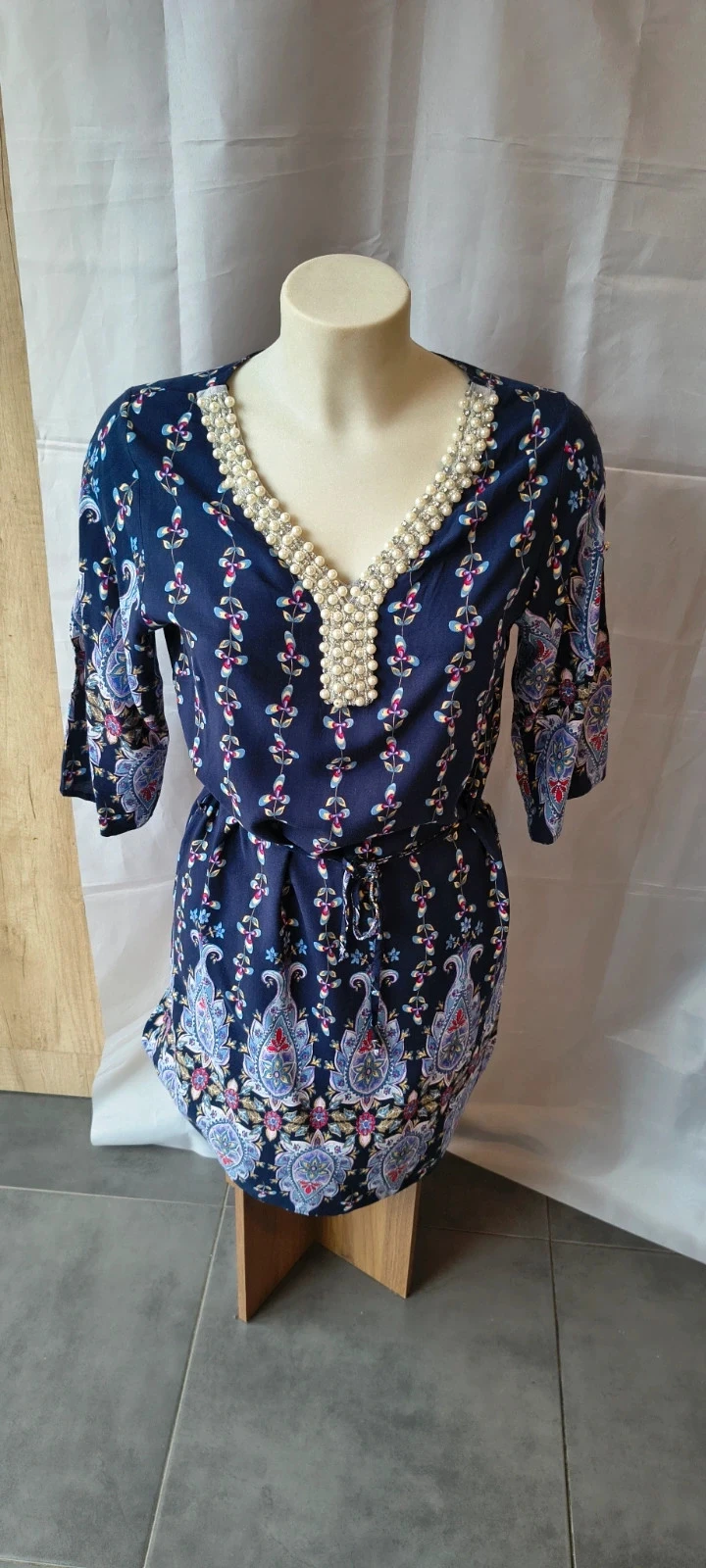 Lovies Look jurk S/M โ stijlvolle bloemenprint met pareldetails |#287